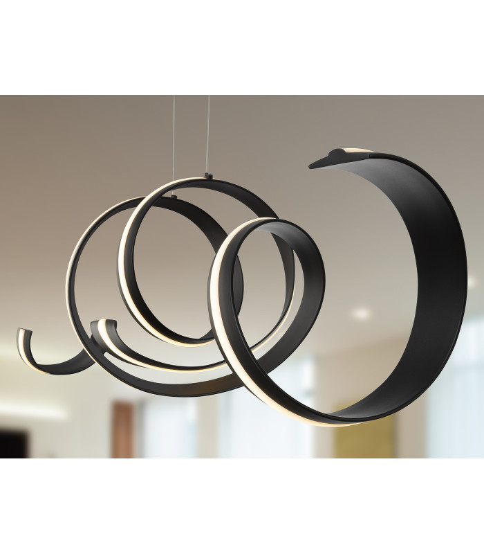 Amara Bar Pendant Ceiling Light Matt Black LED 2700-5000K Remote Control-3