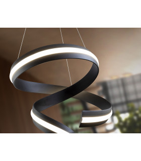 Amara Pendant Ceiling Light Matt Black LED 2700-5000K Remote Control-2
