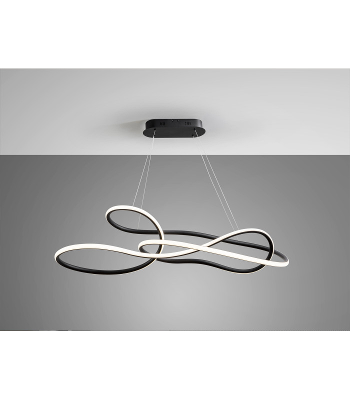 Evania Bar Pendant Ceiling Light Matt Black LED 2700-5000K Remote Control-5