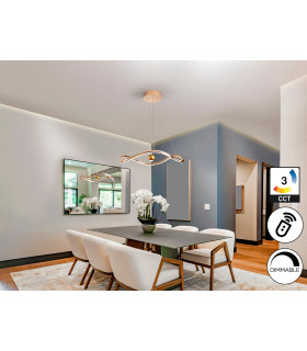 Romina Pendant Ceiling Light Gold LED 2700-5000K Remote Control-2