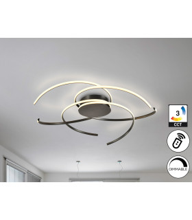 Cadence Integrated LED Semi Flush Ceiling Light Black 2700-5000K Remote Control-1