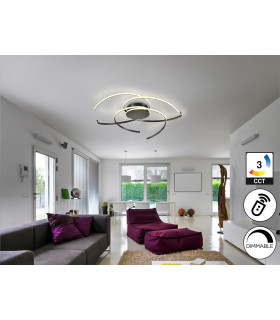 Cadence Integrated LED Semi Flush Ceiling Light Black 2700-5000K Remote Control-2