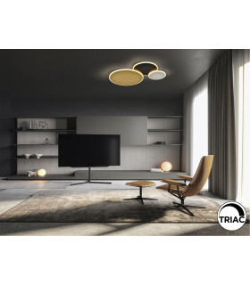 Umbra 3 Ring Integrated LED Semi Flush Ceiling Light Gold Black White 3000K-2
