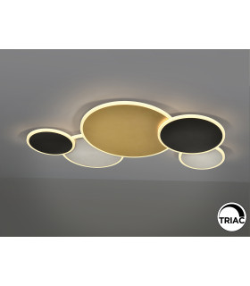 Umbra 5 Ring Integrated LED Semi Flush Ceiling Light Gold Black White 3000K-1