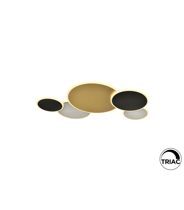 Umbra 5 Ring Integrated LED Semi Flush Ceiling Light Gold Black White 3000K-5