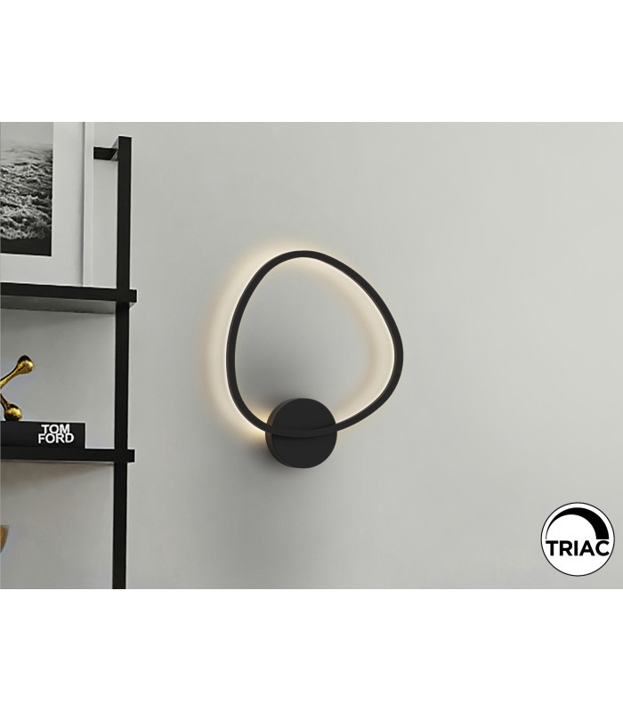 Opalis Integrated LED Wall Lamp Black 3000K-1