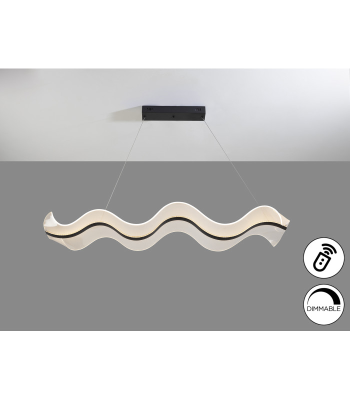 Olas Bar Pendant Ceiling Light Black LED 2700-5000K Remote Control-4
