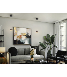 Orbes 12cm Globe Pendant Ceiling Light Chrome Black LED 3000K-2