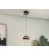 Orbes 15cm Globe Pendant Ceiling Light Chrome Black LED 3000K-1