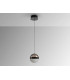Orbes 15cm Globe Pendant Ceiling Light Chrome Black LED 3000K-5