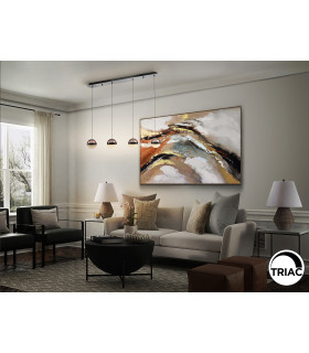 Orbes Bar Pendant Ceiling 4 Light Chrome Black LED 3000K-2