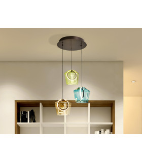 Ingrid Cluster Pendant Ceiling 3 Light Multi Colour LED 3000K-1