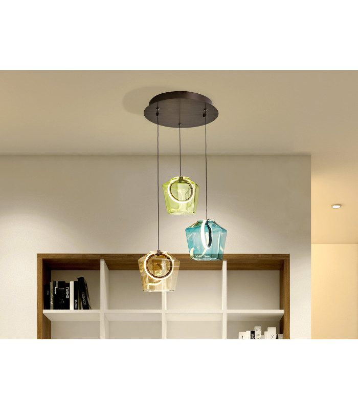 Ingrid Cluster Pendant Ceiling 3 Light Multi Colour LED 3000K-1