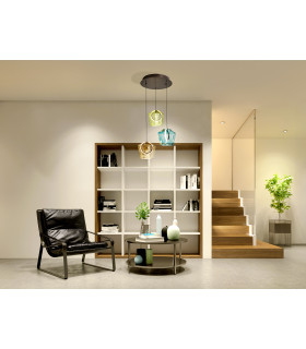 Ingrid Cluster Pendant Ceiling 3 Light Multi Colour LED 3000K-2