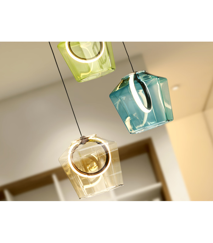 Ingrid Cluster Pendant Ceiling 3 Light Multi Colour LED 3000K-3