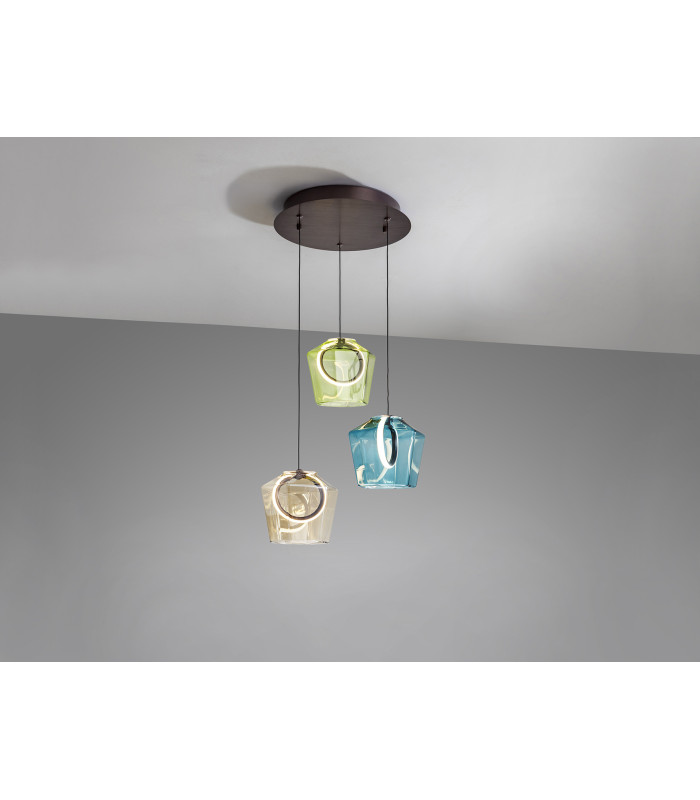 Ingrid Cluster Pendant Ceiling 3 Light Multi Colour LED 3000K-4