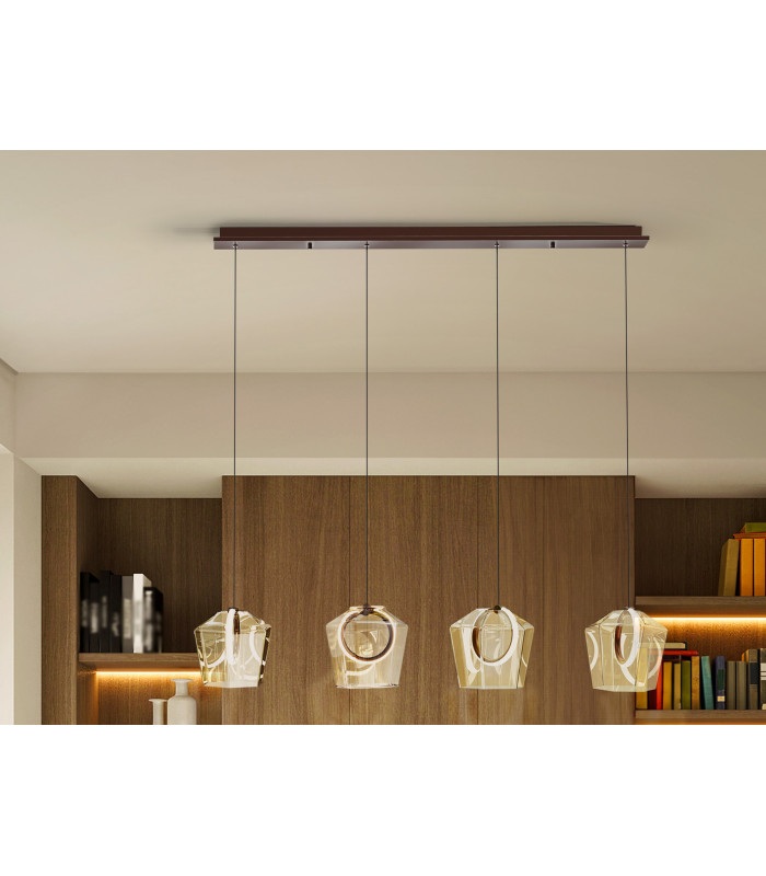 Ingrid Bar Pendant Ceiling 4 Light Champagne LED 3000K-1