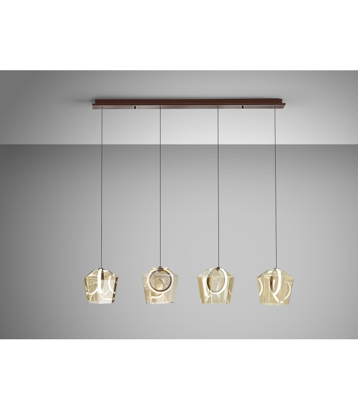 Ingrid Bar Pendant Ceiling 4 Light Champagne LED 3000K-4