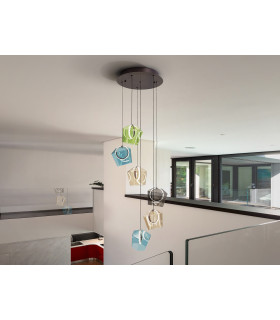 Ingrid Cluster Pendant Ceiling 6 Light Multi Colour LED 3000K-1