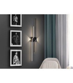 ZigZag Integrated LED Wall Lamp Black 4 Light 3000K-1