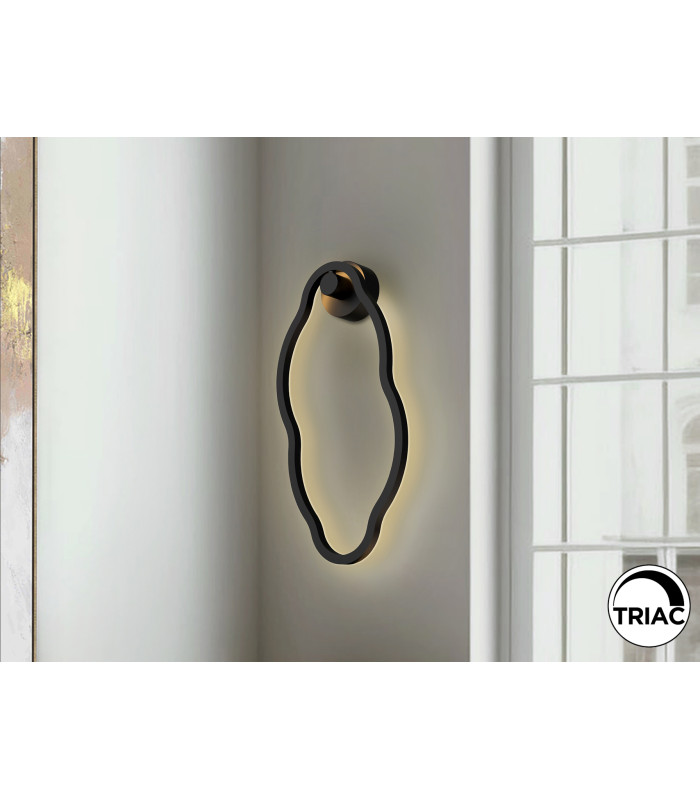 Tono Integrated LED Wall Lamp Black 3000K-1
