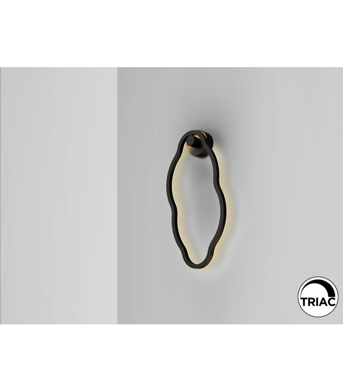 Tono Integrated LED Wall Lamp Black 3000K-3