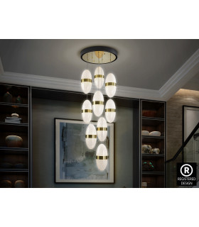 Garden Cluster Pendant Ceiling 9 Light Black Bronze LED 3000K-1