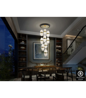 Garden Cluster Pendant Ceiling 9 Light Black Bronze LED 3000K-2