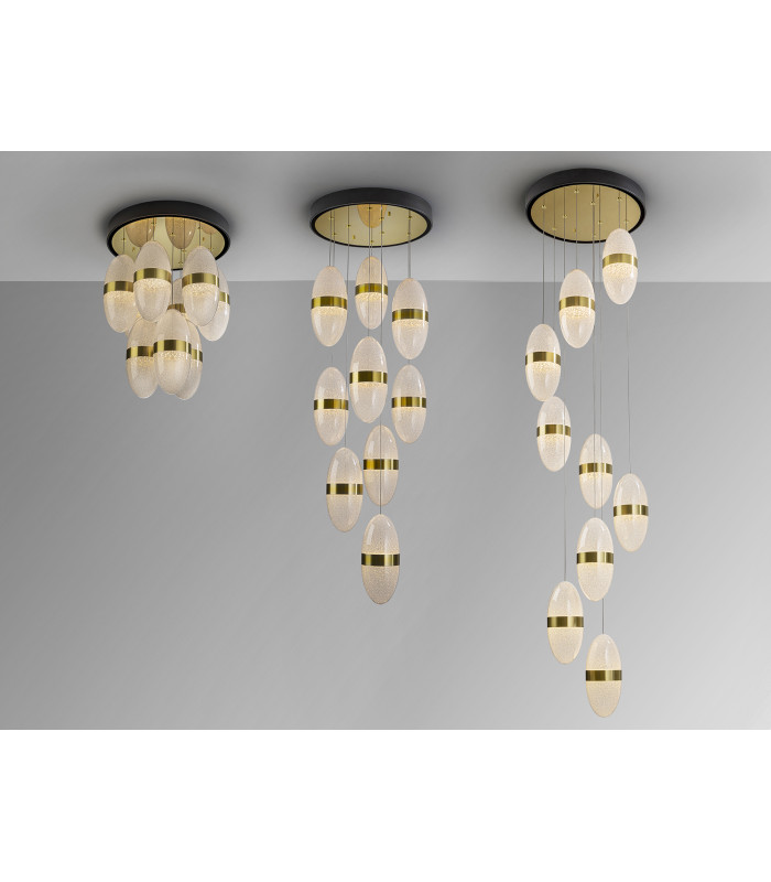 Garden Cluster Pendant Ceiling 9 Light Black Bronze LED 3000K-5