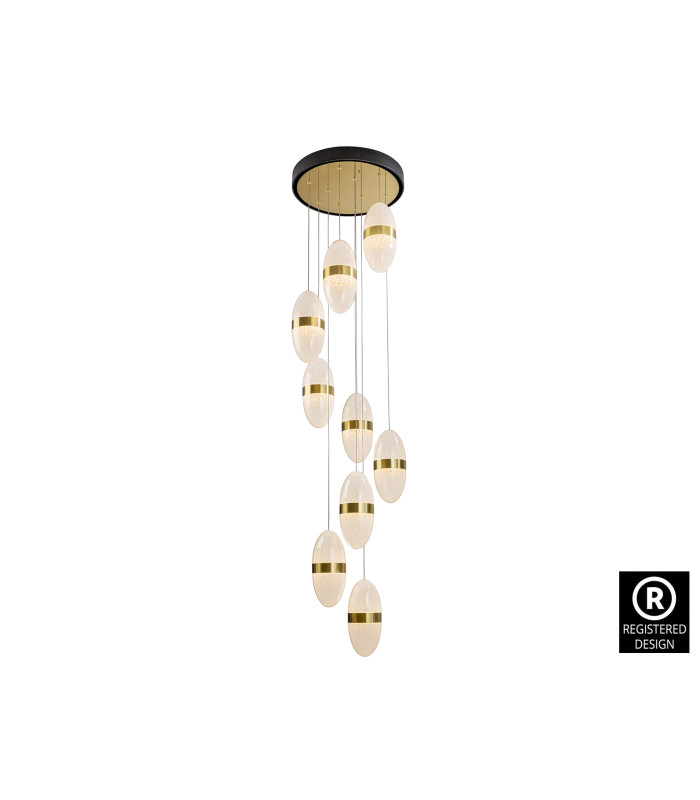Garden Cluster Pendant Ceiling 9 Light Black Bronze LED 3000K-9