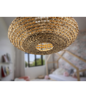 Nana Wire Frame Pendant Ceiling Light Rattan 1xE27 900lm-2