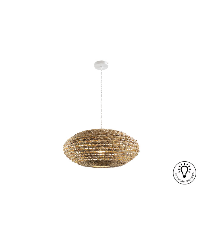 Nana Wire Frame Pendant Ceiling Light Rattan 1xE27 900lm-7