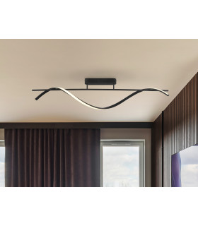 Boa Integrated LED Semi Flush Ceiling Light Black 3000K-1
