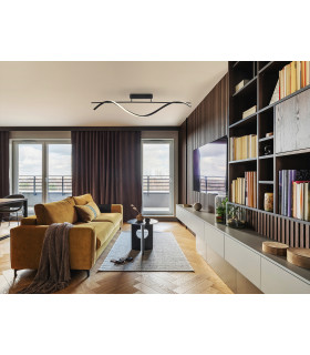 Boa Integrated LED Semi Flush Ceiling Light Black 3000K-2