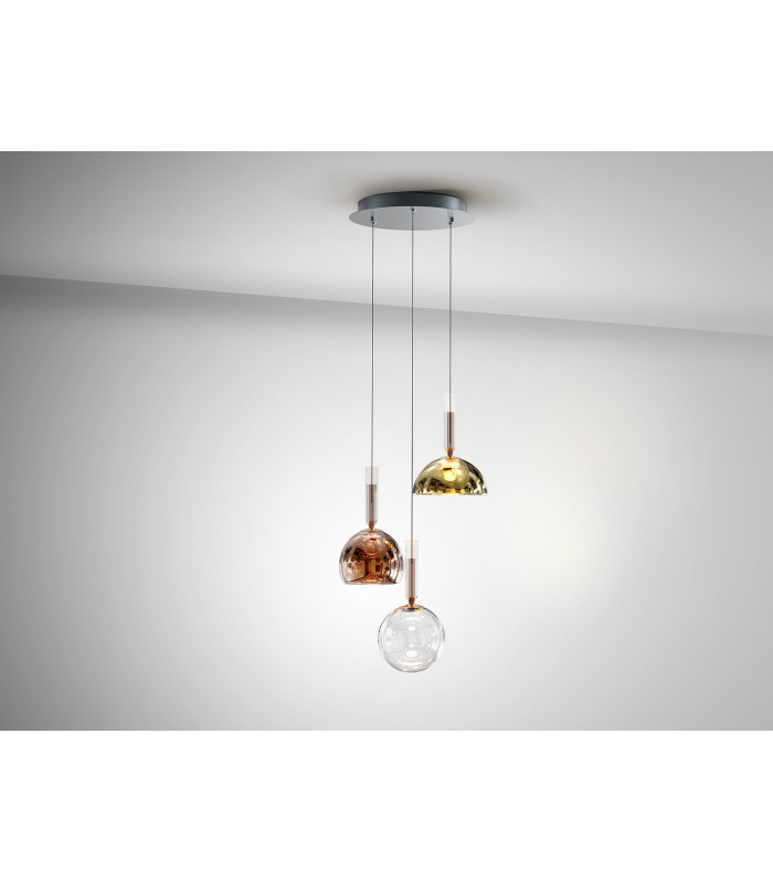 Charlize Cluster Pendant Ceiling 3 Light Multi Colour LED 3000K-3