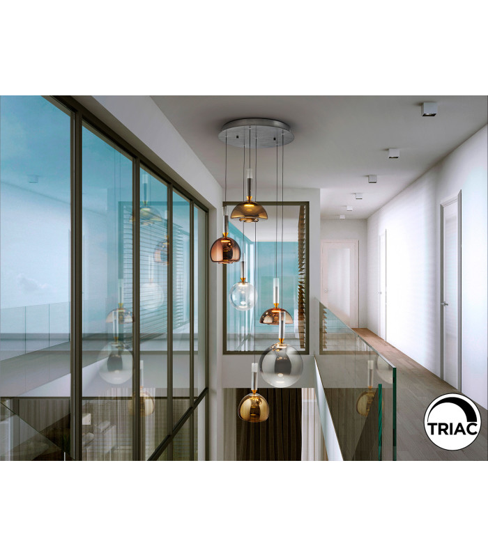Charlize Cluster Pendant Ceiling 6 Light Multi Colour LED 3000K-1