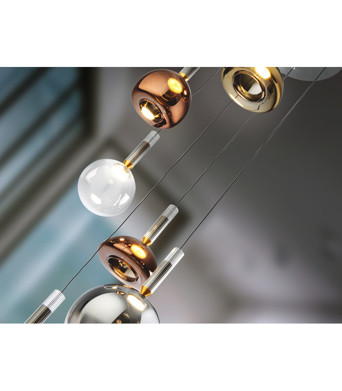 Charlize Cluster Pendant Ceiling 6 Light Multi Colour LED 3000K-4