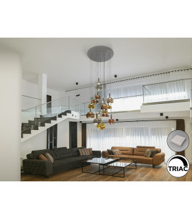 Charlize Cluster Pendant Ceiling 16 Light Multi Colour LED 3000K-2