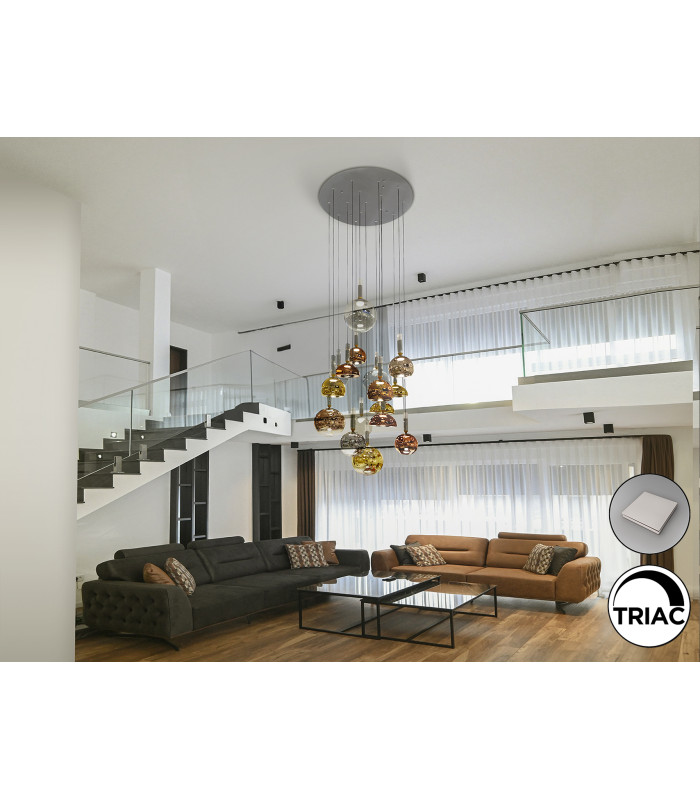 Charlize Cluster Pendant Ceiling 16 Light Multi Colour LED 3000K-2
