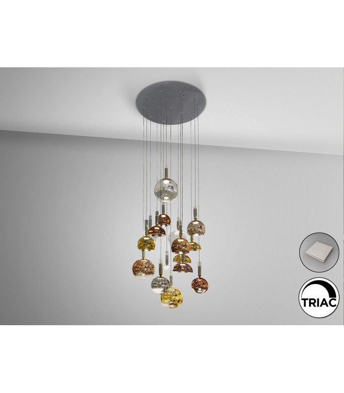 Charlize Cluster Pendant Ceiling 16 Light Multi Colour LED 3000K-3