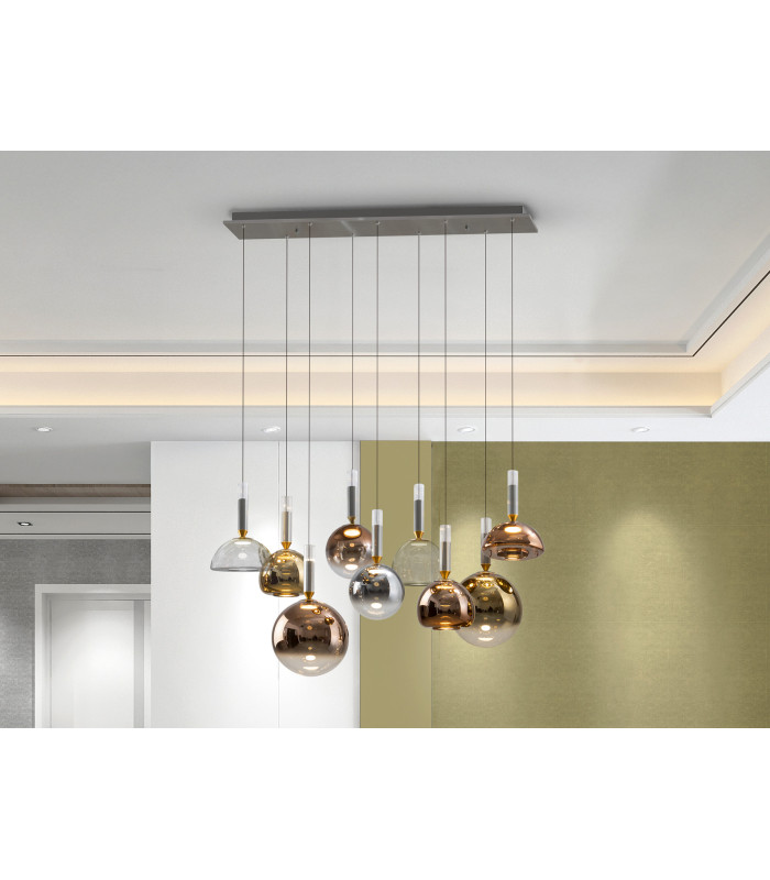 Charlize Cluster Pendant Ceiling 9 Light Multi Colour LED 3000K-1