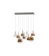 Charlize Cluster Pendant Ceiling 9 Light Multi Colour LED 3000K-5