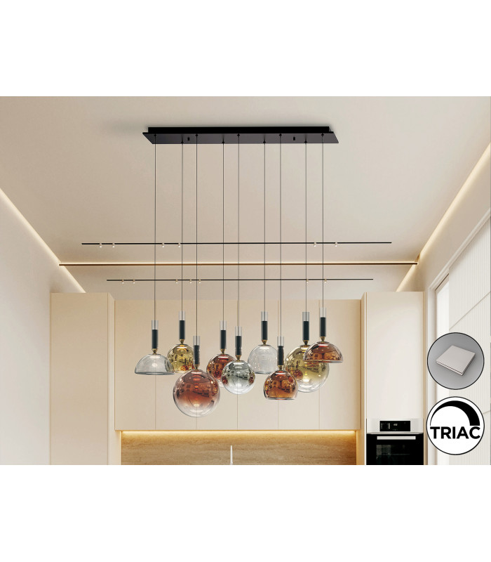 Charlize II Cluster Pendant Ceiling 9 Light Multi Colour LED 3000K-1
