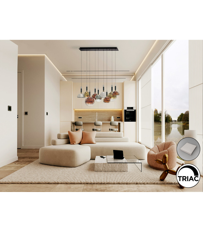 Charlize II Cluster Pendant Ceiling 9 Light Multi Colour LED 3000K-2