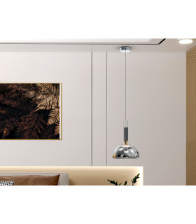 Charlize Dome Pendant Ceiling Light Silver LED 3000K-1