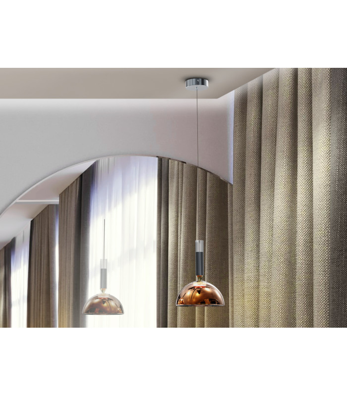 Charlize Dome Pendant Ceiling Light Bronze LED 3000K-1