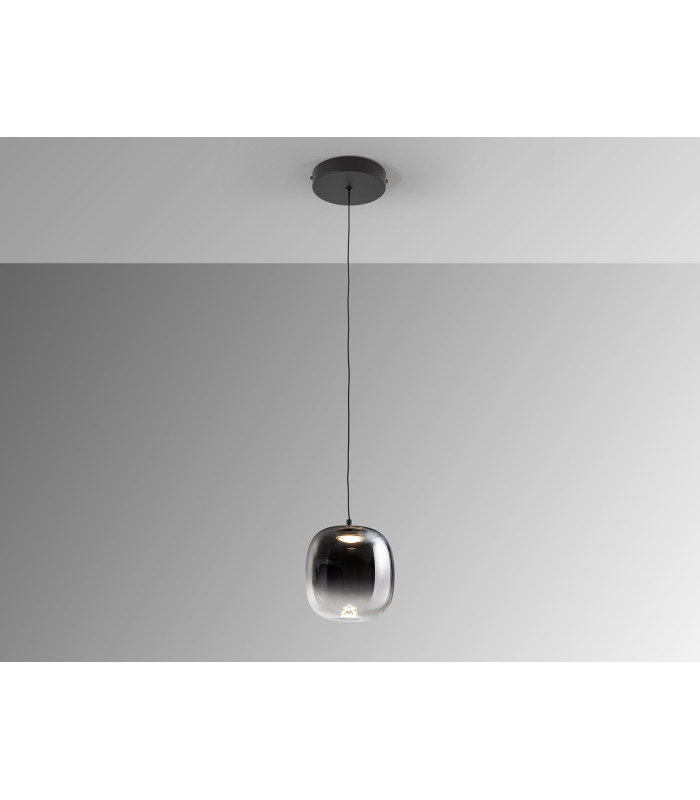 Onice Slim Pendant Ceiling Light Black Smoke LED 3000K-4