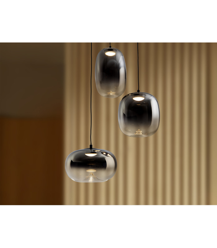 Onice Cluster Pendant Ceiling 3 Light Black Smoke LED 3000K-3