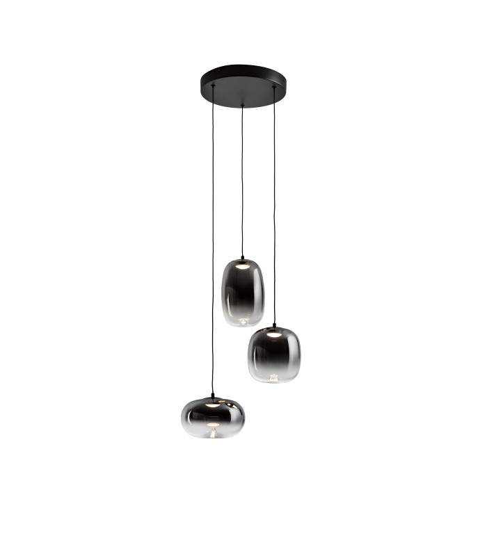Onice Cluster Pendant Ceiling 3 Light Black Smoke LED 3000K-6
