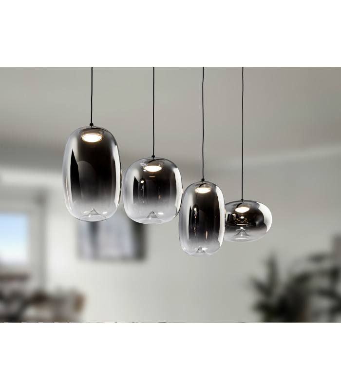 Onice Bar Pendant Ceiling 4 Light Black Smoke LED 3000K-3